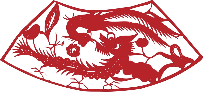 中国风传统民俗吉祥喜庆镂空剪纸窗花图案插画AI矢量PNG设计素材【053】